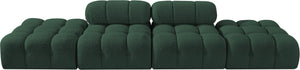 Meridian Furniture Ames Four Piece Modular Sofa in Rich Green Boucle for Contemporary Living Rooms 611Green-S136C