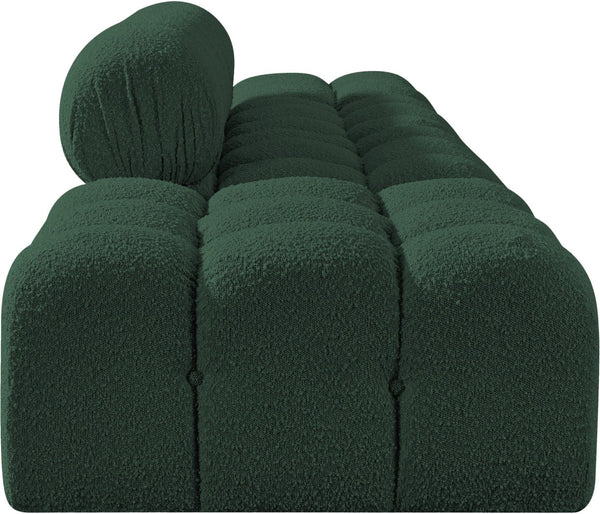 Meridian Furniture Ames Four Piece Modular Sofa in Rich Green Boucle for Contemporary Living Rooms 611Green-S136C