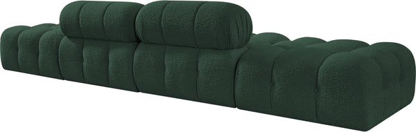 Meridian Furniture Ames Four Piece Modular Sofa in Rich Green Boucle for Contemporary Living Rooms 611Green-S136C