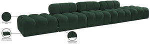 Meridian Furniture Ames Five Piece Modular Sectional Sofa in Textured Boucle for Open Living Rooms 611Green-S170A