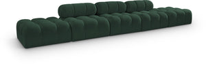 Meridian Furniture Ames Five Piece Modular Sectional Sofa in Textured Boucle for Open Living Rooms 611Green-S170A