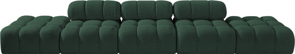 Meridian Furniture Ames Five Piece Modular Sectional Sofa in Textured Boucle for Open Living Rooms 611Green-S170A