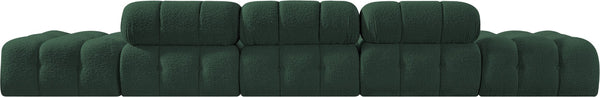 Meridian Furniture Ames Five Piece Modular Sectional Sofa in Textured Boucle for Open Living Rooms 611Green-S170A