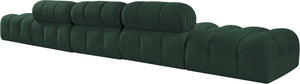 Meridian Furniture Ames Five Piece Modular Sectional Sofa in Textured Boucle for Open Living Rooms 611Green-S170A