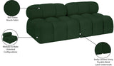 Ames Green Boucle Fabric Modular Sofa 611Green-S68B Meridian Furniture