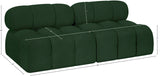 Ames Green Boucle Fabric Modular Sofa 611Green-S68B Meridian Furniture