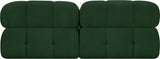 Ames Green Boucle Fabric Modular Sofa 611Green-S68B Meridian Furniture