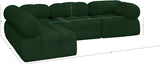 Ames Green Boucle Fabric Modular Sectional 611Green-Sec4A Meridian Furniture