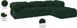 Ames Green Boucle Fabric Modular Sectional 611Green-Sec4B Meridian Furniture