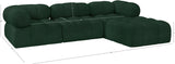 Ames Green Boucle Fabric Modular Sectional 611Green-Sec4B Meridian Furniture