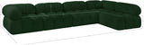 Ames Green Boucle Fabric Modular Sectional 611Green-Sec5A Meridian Furniture