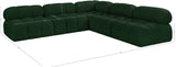 Ames Green Boucle Fabric Modular Sectional 611Green-Sec5C Meridian Furniture