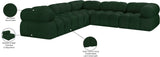 Ames Green Boucle Fabric Modular Sectional 611Green-Sec5D Meridian Furniture