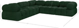 Ames Green Boucle Fabric Modular Sectional 611Green-Sec5D Meridian Furniture