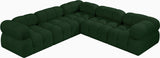 Ames Green Boucle Fabric Modular Sectional 611Green-Sec5D Meridian Furniture