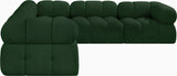 Ames Green Boucle Fabric Modular Sectional 611Green-Sec5D Meridian Furniture