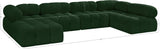 Ames Green Boucle Fabric Modular Sectional 611Green-Sec6A Meridian Furniture