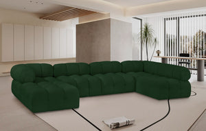 Ames Green Boucle Fabric Modular Sectional 611Green-Sec6A Meridian Furniture