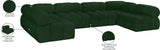 Ames Green Boucle Fabric Modular Sectional 611Green-Sec6B Meridian Furniture