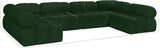 Ames Green Boucle Fabric Modular Sectional 611Green-Sec6B Meridian Furniture