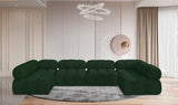 Ames Green Boucle Fabric Modular Sectional 611Green-Sec6B Meridian Furniture