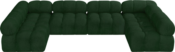 Ames Green Boucle Fabric Modular Sectional 611Green-Sec6B Meridian Furniture