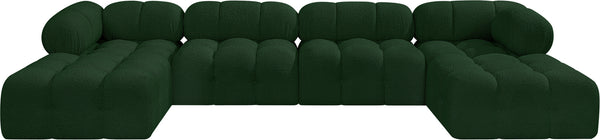 Ames Green Boucle Fabric Modular Sectional 611Green-Sec6D Meridian Furniture