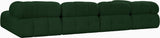 Ames Green Boucle Fabric Modular Sectional 611Green-Sec6D Meridian Furniture