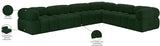 Ames Green Boucle Fabric Modular Sectional 611Green-Sec6F Meridian Furniture