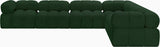 Ames Green Boucle Fabric Modular Sectional 611Green-Sec6F Meridian Furniture