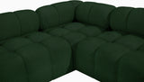 Ames Green Boucle Fabric Modular Sectional 611Green-Sec7A Meridian Furniture