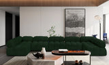 Ames Green Boucle Fabric Modular Sectional 611Green-Sec7A Meridian Furniture