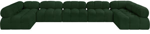 Ames Green Boucle Fabric Modular Sectional 611Green-Sec7A Meridian Furniture