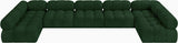 Ames Green Boucle Fabric Modular Sectional 611Green-Sec7A Meridian Furniture