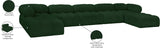 Ames Green Boucle Fabric Modular Sectional 611Green-Sec7B Meridian Furniture