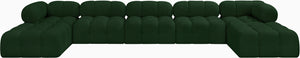 Ames Green Boucle Fabric Modular Sectional 611Green-Sec7B Meridian Furniture