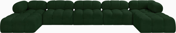 Ames Green Boucle Fabric Modular Sectional 611Green-Sec7B Meridian Furniture