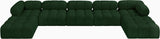 Ames Green Boucle Fabric Modular Sectional 611Green-Sec7B Meridian Furniture