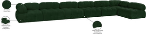 Ames Green Boucle Fabric Modular Sectional 611Green-Sec7C Meridian Furniture