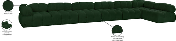 Ames Green Boucle Fabric Modular Sectional 611Green-Sec7C Meridian Furniture