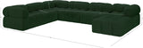 Ames Green Boucle Fabric Modular Sectional 611Green-Sec7E Meridian Furniture