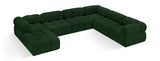 Ames Green Boucle Fabric Modular Sectional 611Green-Sec7E Meridian Furniture