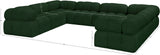 Ames Green Boucle Fabric Modular Sectional 611Green-Sec8A Meridian Furniture