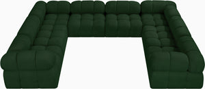 Ames Green Boucle Fabric Modular Sectional 611Green-Sec8A Meridian Furniture