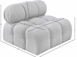 Ames Grey Boucle Fabric Armless 611Grey-Armless Meridian Furniture