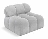 Ames Grey Boucle Fabric Armless 611Grey-Armless Meridian Furniture