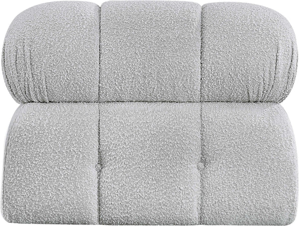 Ames Grey Boucle Fabric Armless 611Grey-Armless Meridian Furniture