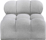 Ames Grey Boucle Fabric Armless 611Grey-Armless Meridian Furniture