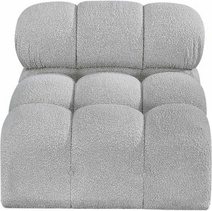 Ames Grey Boucle Fabric Armless 611Grey-Armless Meridian Furniture
