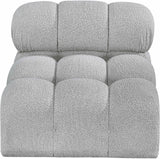 Ames Grey Boucle Fabric Armless 611Grey-Armless Meridian Furniture